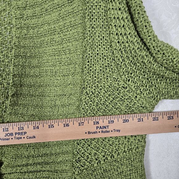 VTG Carole Little Cardigan Sweater sz XL* Green Half Sleeve 1 Button Front - Picture 12 of 14